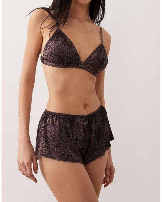 Calvin Klein Black Signature Satin Tap Shorts