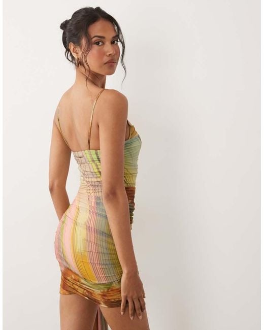 ASOS Natural Scarf Print Mini Dress