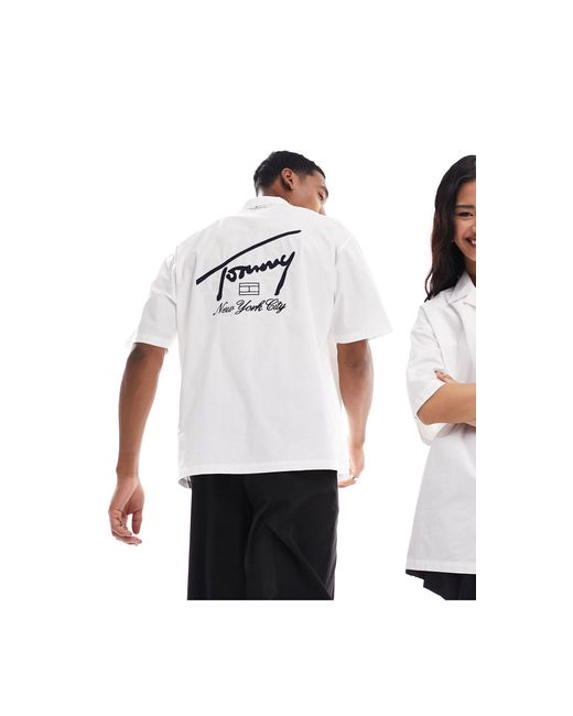 Tommy Hilfiger White Unisex Dna Twist Solid Shirt