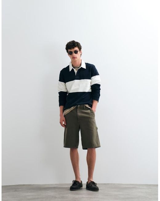 Jack & Jones White Colorblock Rugby Top for men