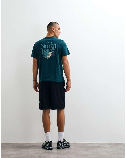 The North Face Blue Retro Trail Relaxed T-Shirt With Back Print for men