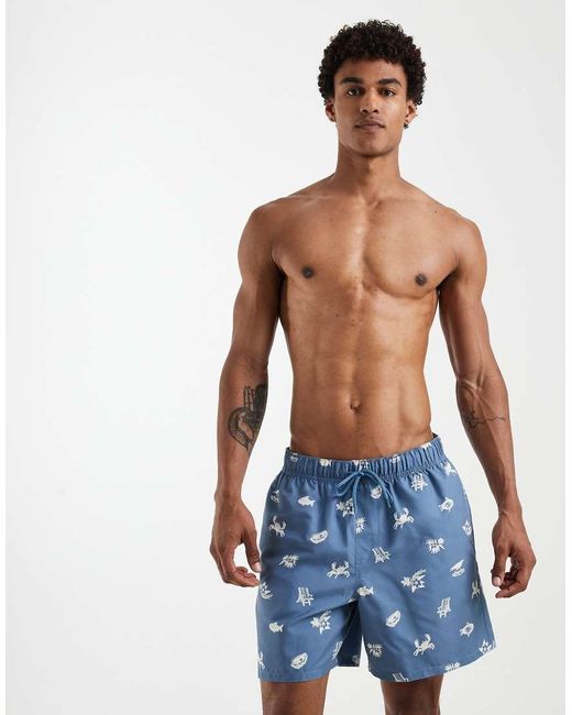 ASOS Blue Swim Shorts for men