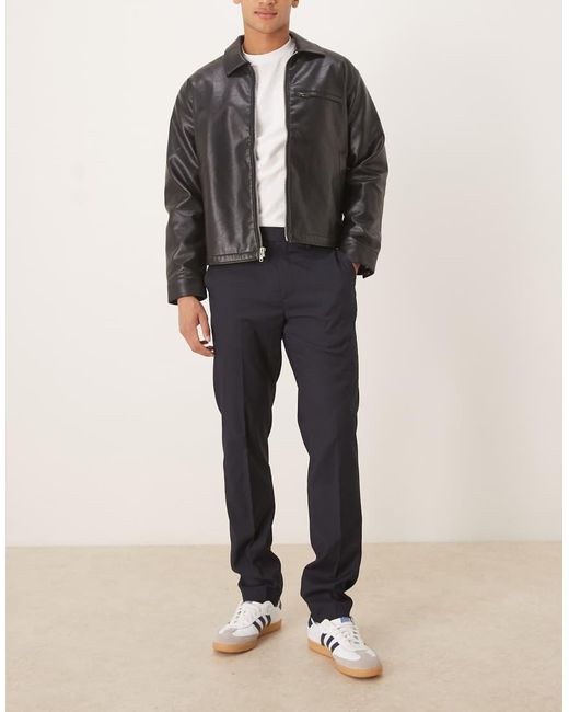 Mango Black Slim Fit Trousers for men