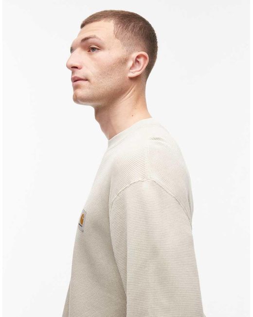 Carhartt Gray Vista Relaxed Long Sleeve Waffle T-shirt for men