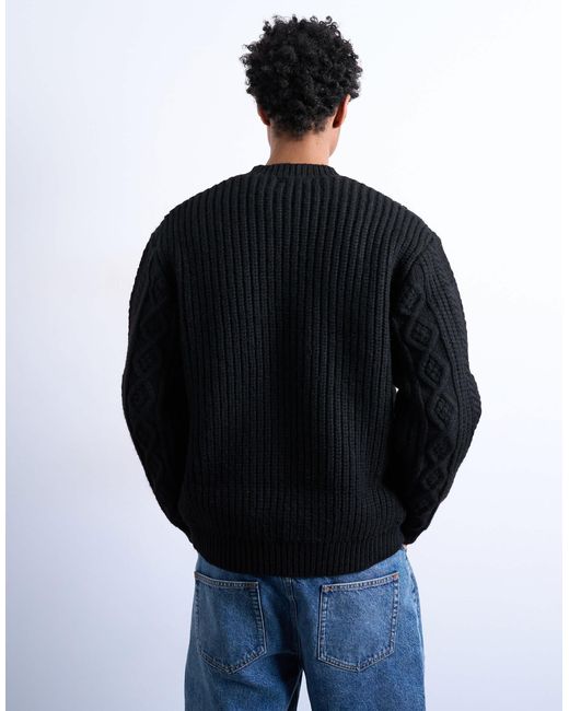 Topman – grobstrick-pullover in Blue für Herren
