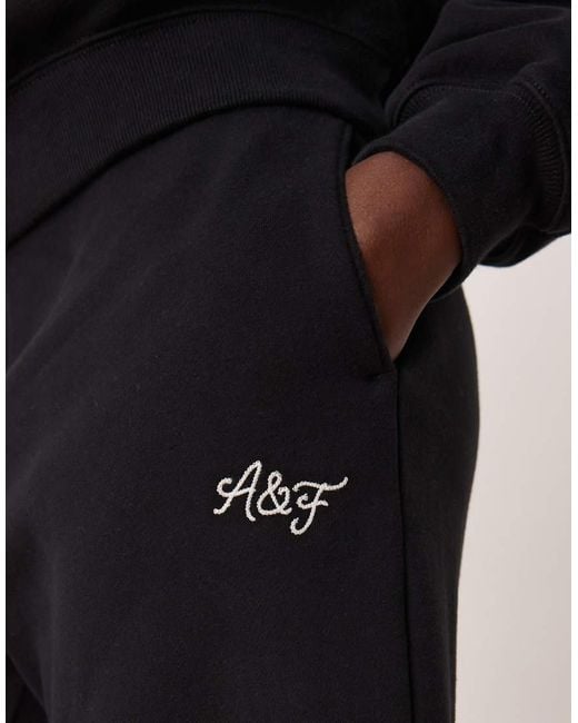 Abercrombie & Fitch Black Side Logo High Rise Relaxed joggers Co-ord