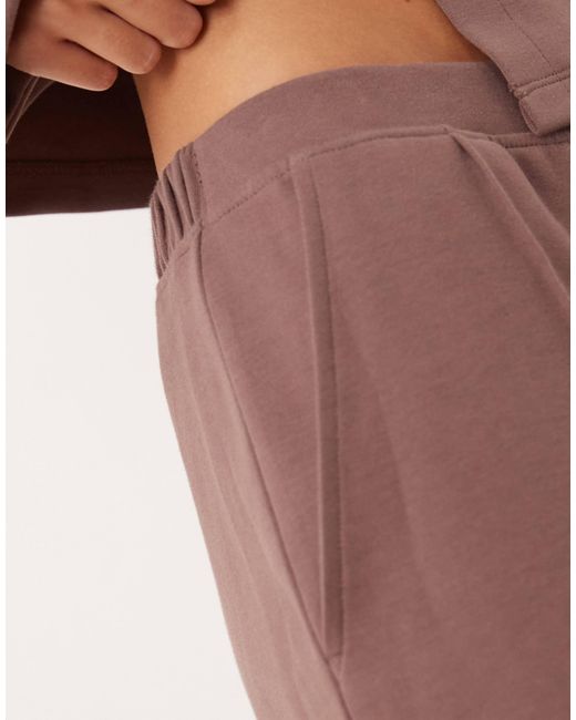 ASOS Natural Interlock Turnback Hem Sweatpants