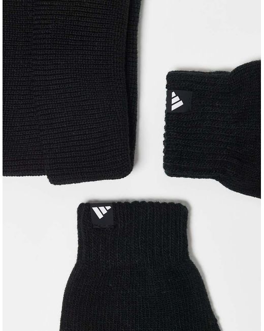 Adidas Originals Black Adidas Training Glove And Beanie Gift Set