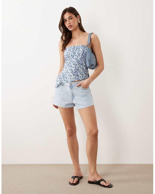 Mango Blue Teen 100% Cotton Denim Micro Short