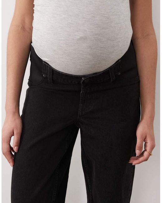 ASOS White Asos Design Maternity Wide Leg Dad Jeans