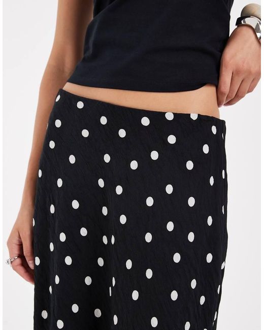 Pieces Black Satin Maxi Skirt