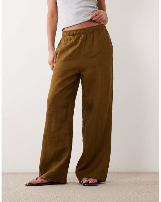 Mango Brown 100% Linen Trouser
