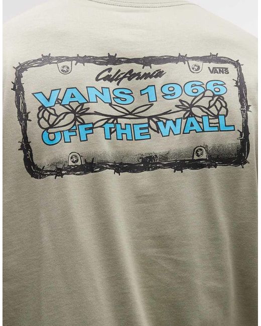 Vans Gray Barb Plate Oversized Back Print T-shirt for men