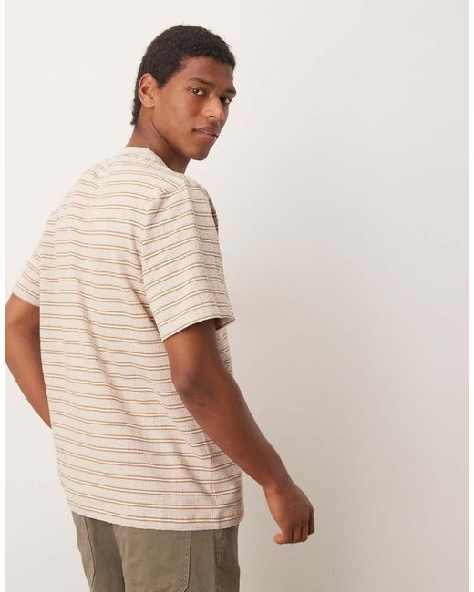 SELECTED Natural Seersucker T-shirt for men