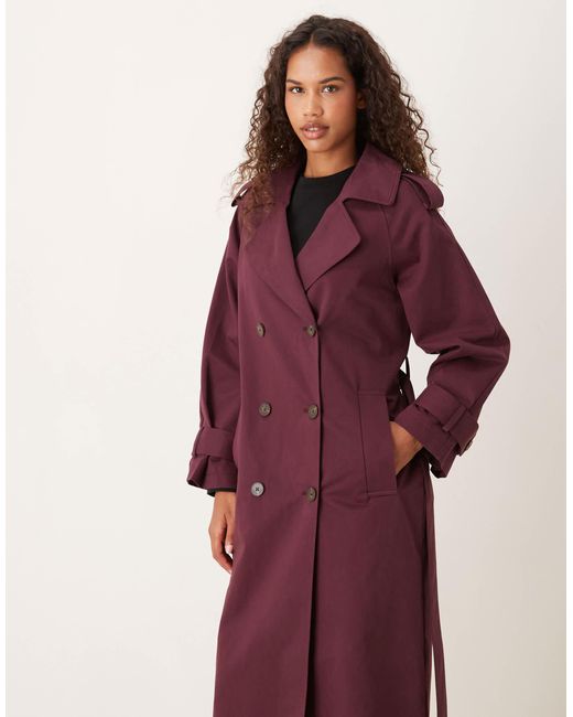 Nobody's Child Purple Longline Trench Coat