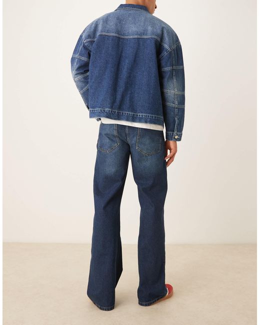 ASOS Blue Wide Flare Jeans With Tint for men