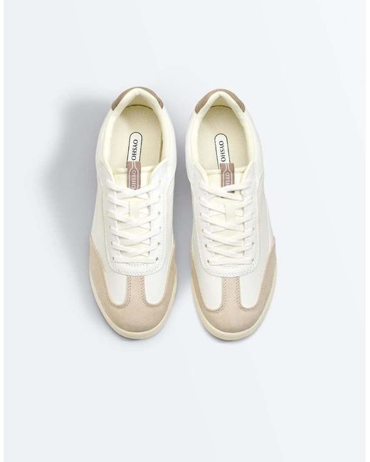 Oysho White Retro-style Sports Shoes