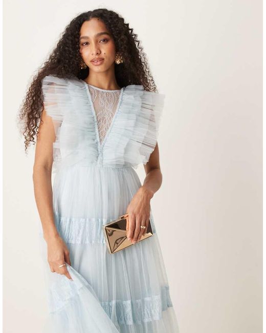 Vestito Lungo di LACE & BEADS in Blue