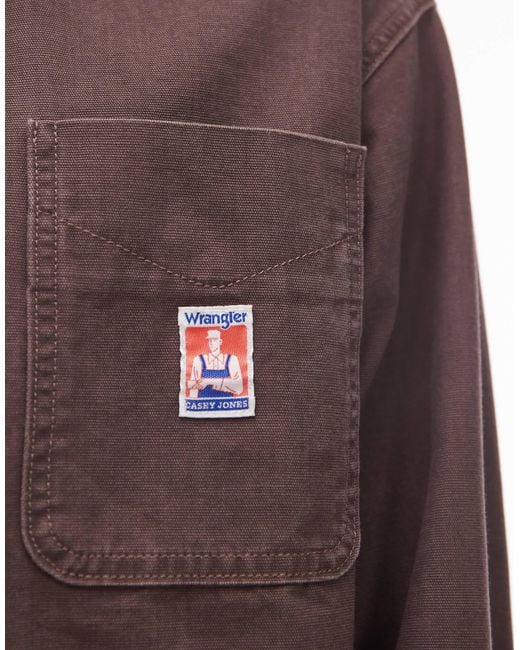 Wrangler – casey jones workwear – langärmliges hemd in Purple für Herren