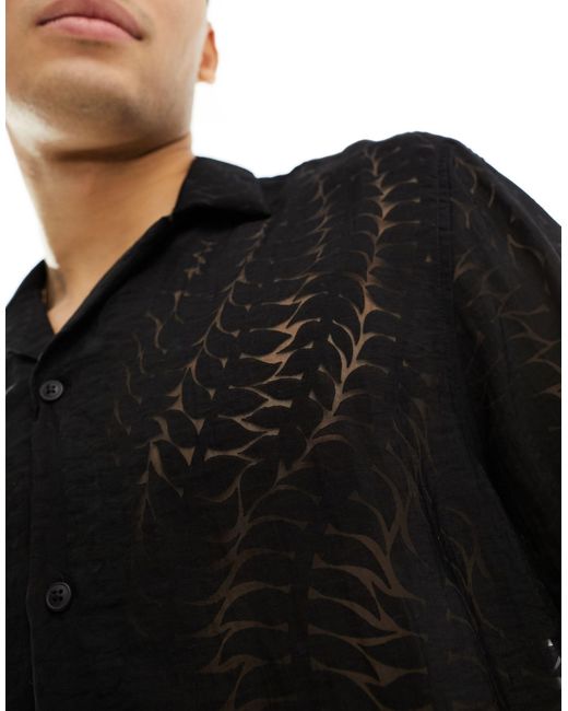 Chemise à manches courtes en dévoré River Island pour homme en coloris Black