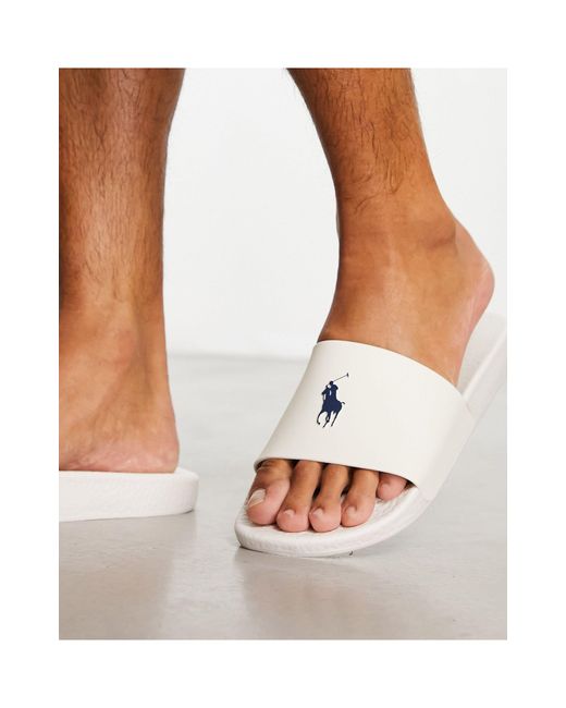 Sandalias blanco hueso con logo Polo Ralph Lauren de hombre de color | Lyst