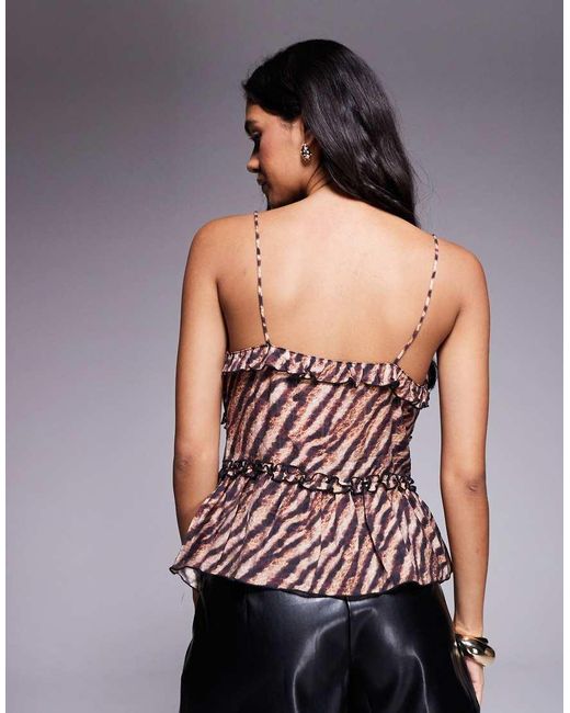 Brave Soul Multicolor Tie Front Sheer Cami Top