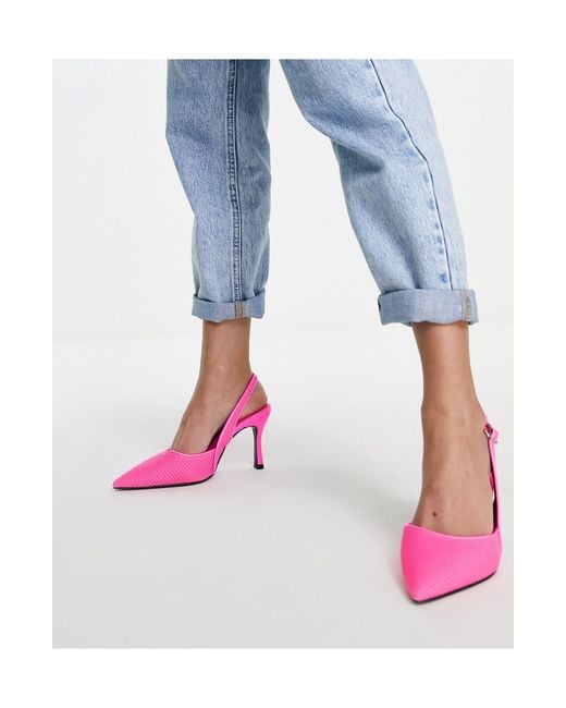 ASOS Wide Fit Samber Slingback Stiletto Heels in Pink Lyst