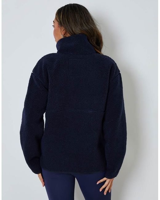 Threadbare Blue Half Zip Borg Fleece