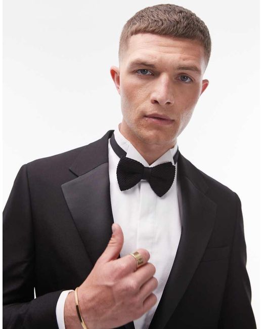 Topman Black Skinny Tux Suit Jacket for men