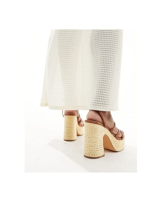 French Connection White Block Heel Sandals