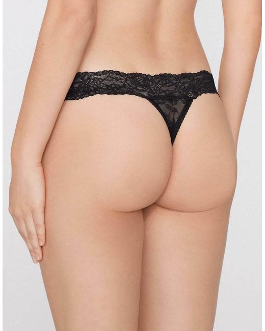 Tezenis Black 3-Pack High-Cut Lace G-String