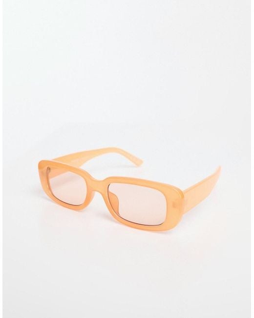 Monki White Small Rectangle Sunglasses