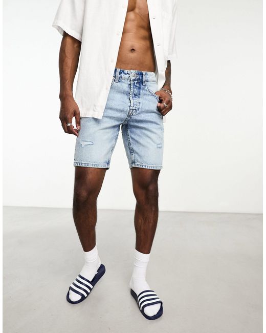 Only & Sons Loose Fit Denim Shorts in Blue for Men | Lyst