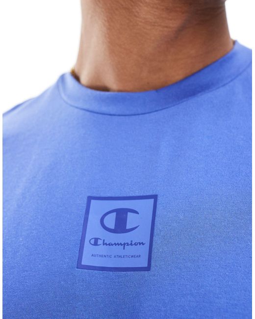 T-shirt avec logo ton sur ton au centre Champion pour homme en coloris Blue