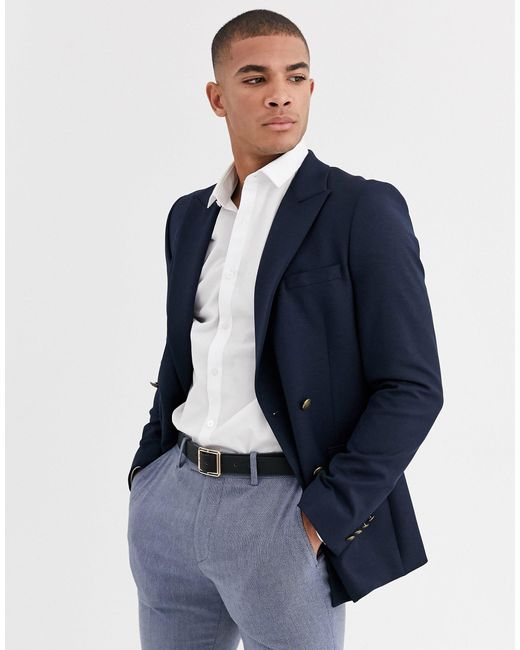 men's navy double breasted blazer gold buttons