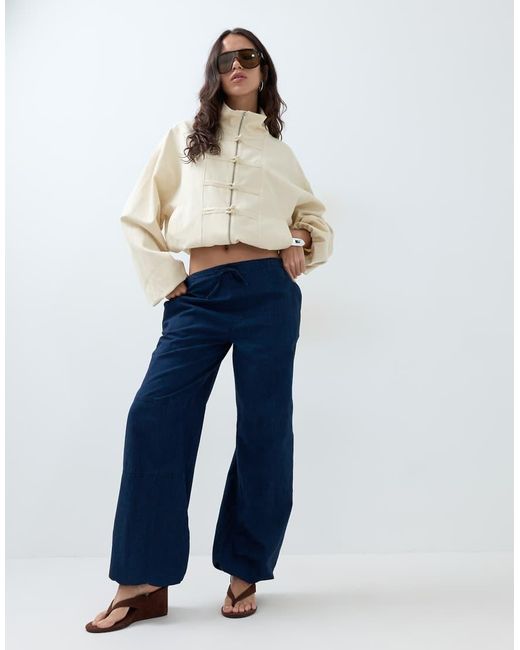 ASOS Blue Denim Parachute Pants