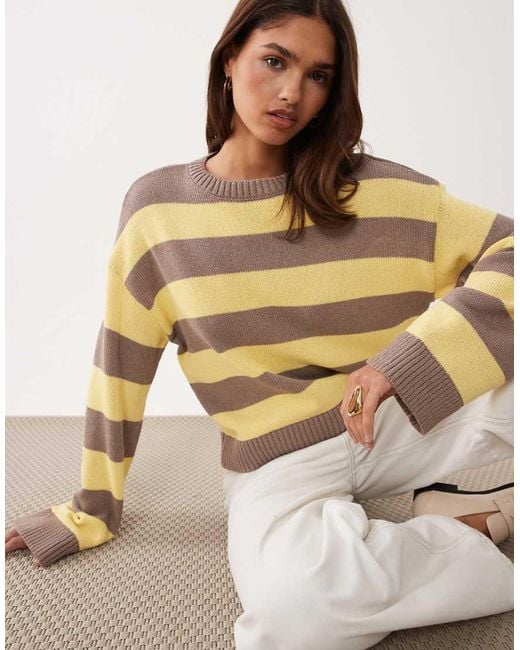 ASOS White Boxy Fit Knitted Jumper