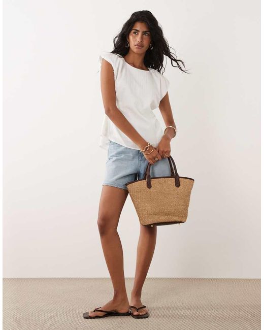 Jdy White Open Back Fitted Top