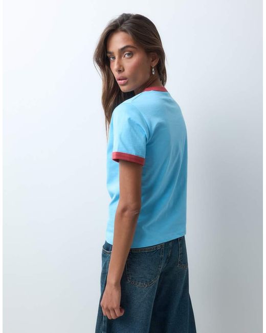 ASOS Blue License Peanuts Ringer Tee