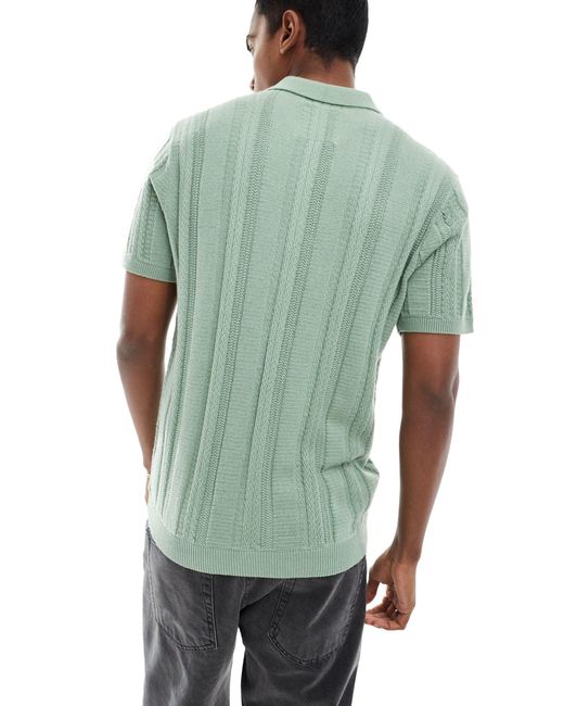 Hollister Green Knitted Polo for men