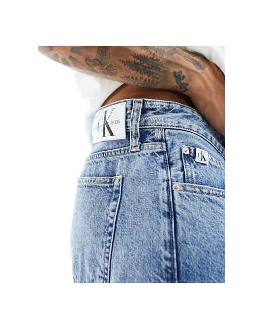 Calvin Klein – gerade geschnittene jeans im stil der 90er in Blue für Herren