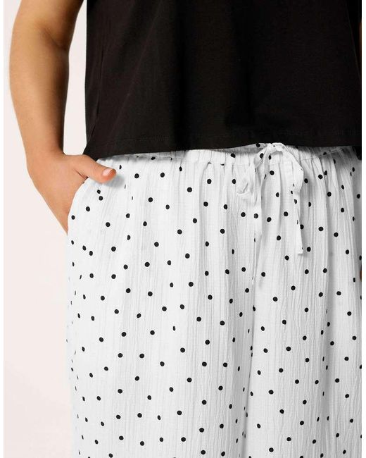 Yours Clothing Black Polka Dot Culottes