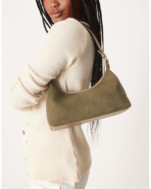 ASOS Natural Faux Suede 90s Shoulder Bag