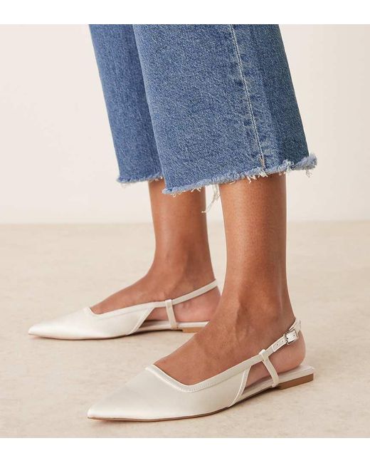Asos Design Wide Fit Blue Lorraine Slingback Ballet