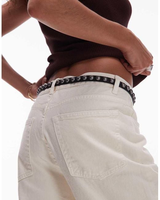 Levi's Leren Riem Met Studs in het Black