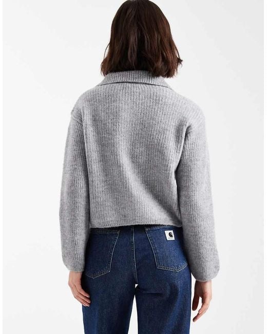 New Look Gray Collared Button Through Cardigan
