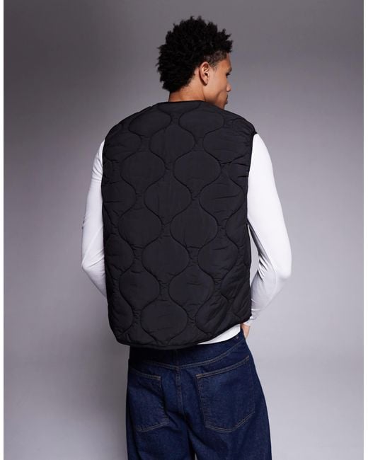 HUGO – bocolino – gesteppte relaxed-fit-weste in Blue für Herren