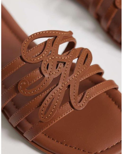 Tommy Hilfiger Brown Script Mule Sandals