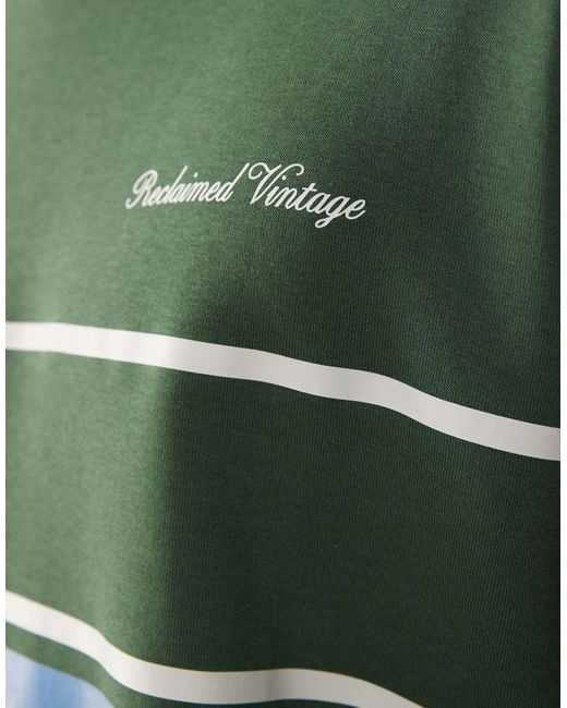Reclaimed Vintage Green Pullover Hoodie Co-ord With Stripe for men
