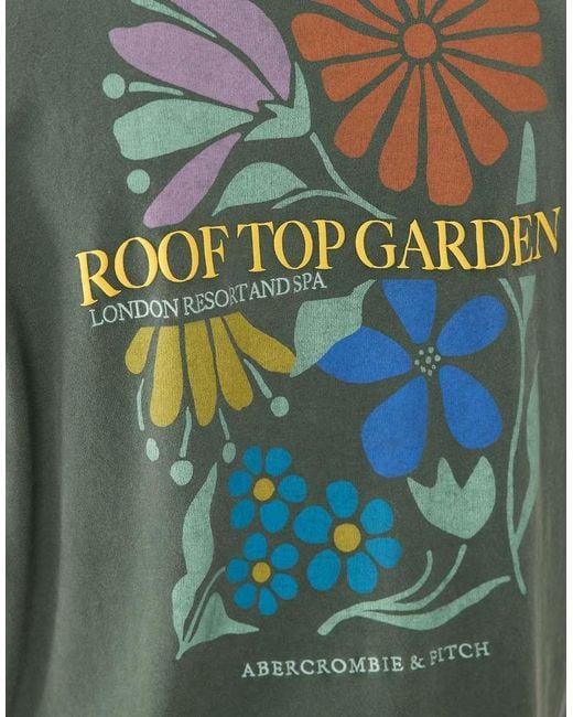 Abercrombie & Fitch Green Botanical Back Graphic T-shirt for men